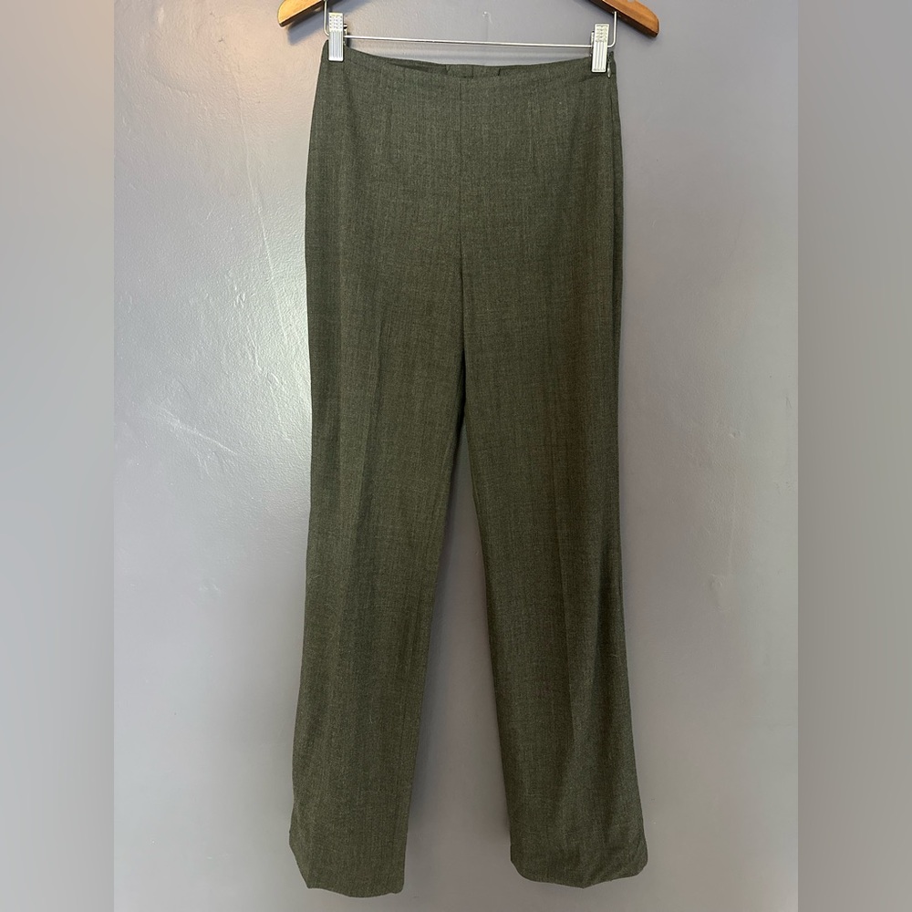 ESCADA Flat Front Stretch Virgin Wool Straight Leg Flat Front Trouser Size 4